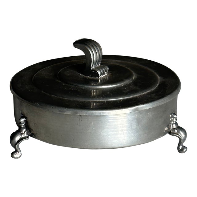 1930s Footed Lidded Jar by Svenskt Tenn in Pewter For Sale