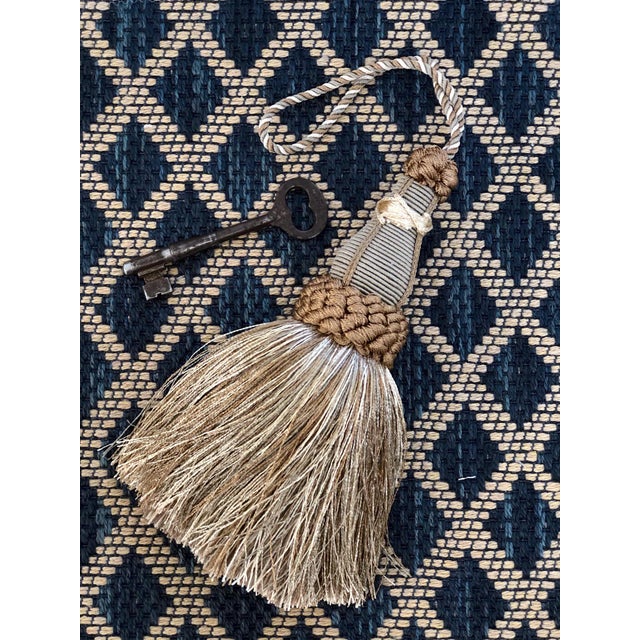 Textile Sage Green Key Tassels With Looped Ruche - a Pair For Sale - Image 7 of 12