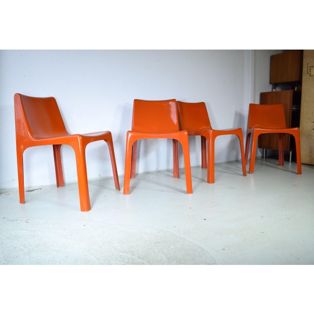 These iconic Space Age chairs are a rare find from Italy. These chairs are among the first fiberglass-reinforced plastic...