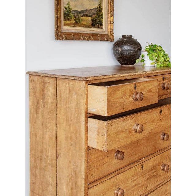 Antique English Pine Chest of Drawers Ca. 1850s For Sale - Image 4 of 4