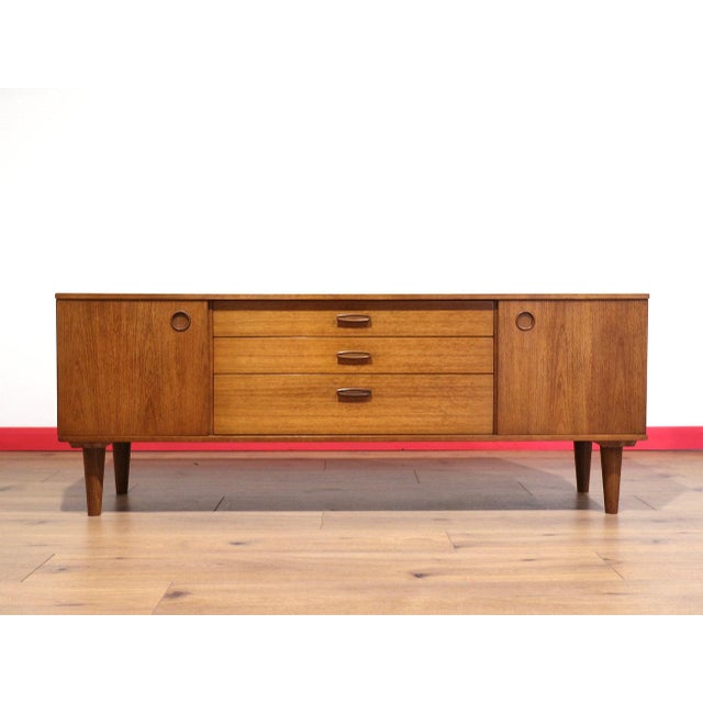 Mid Century Modern Vintage Teak Credenza Sideboard in the Style of Avalon Danish Style For Sale - Image 9 of 15