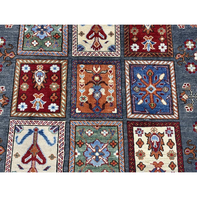 Gray Gray Bakhtiari Persian Tree of Life Garden Panel Wool Rug, 4'11" X 6'6" For Sale - Image 8 of 12