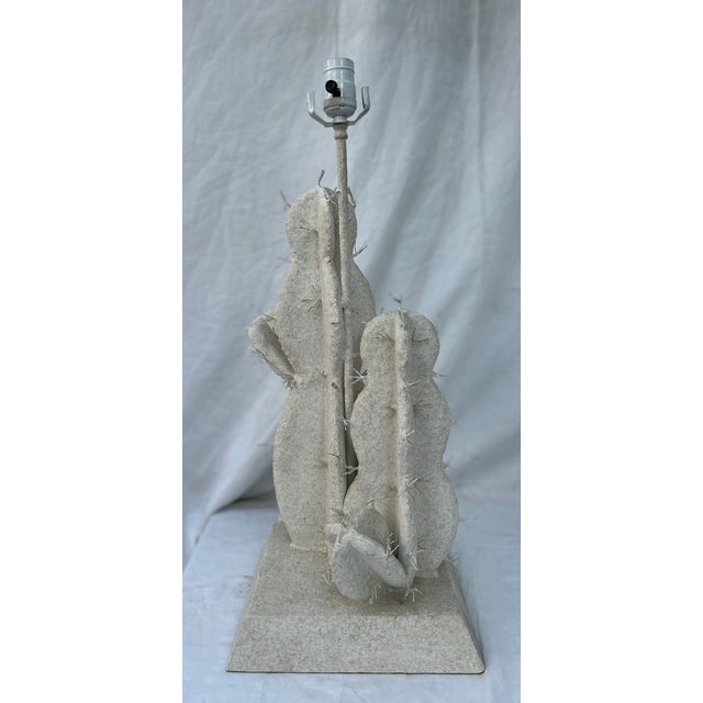Postmodern Vintage Metal Cactus Table Lamps by Steve Chase, a Pair For Sale - Image 3 of 7