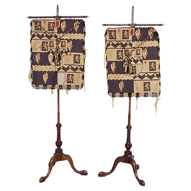 Wooden Banner Stands, Set of 2 For Sale