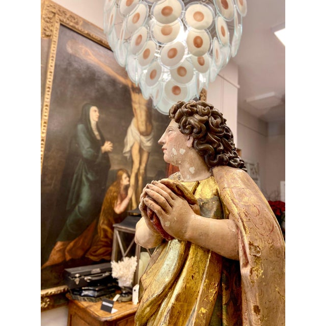 Sculpture size "San Juan Evangelista" around 1580, Juan de Anchieta workshop - Castellana School Exquisite size of San...