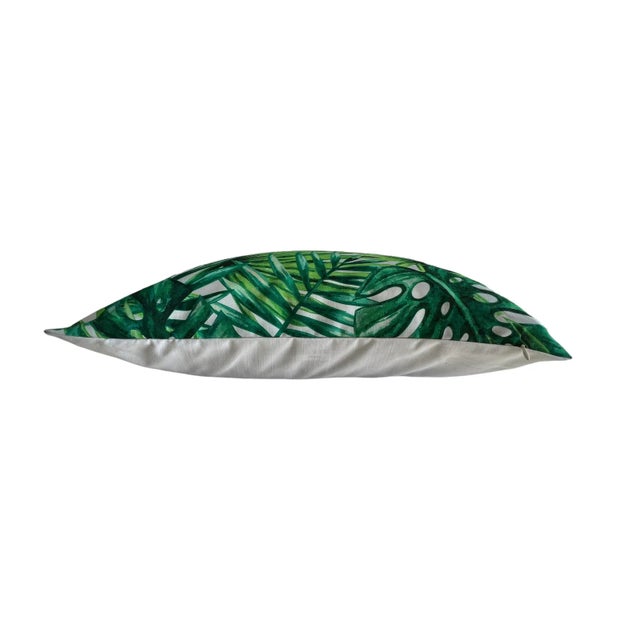 Palm Leaves 16" X 20" Pillow Cover Miami Washable For Sale - Image 4 of 9