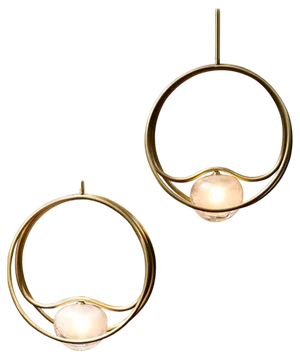 Brass Pulsar Singolo Hanging Lights, Set of 2