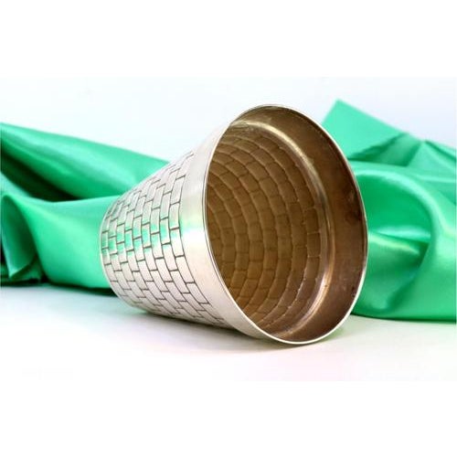 Silver Vase with Mural-Effect Reliefs and Frills on the Rim For Sale - Image 5 of 7