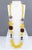Contemporary Angela Caputi Extra-Long Necklace Faux-Wood and Textured Yellow Resin Beads For Sale - Image 3 of 12