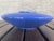 This item is a cobalt blue ceramic ikebana vase, often referred to as a "flying saucer" or "UFO" shape due to its wide,...