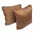 Vintage Satin Brown Pattern Pillows- a Pair For Sale