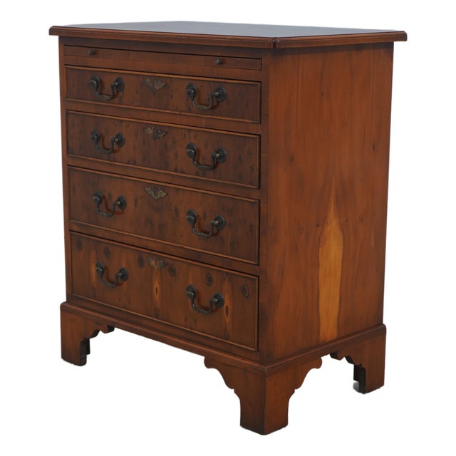 English Yew Wood George III Style Bachelor Chest For Sale