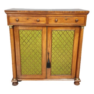 Vintage Regency Mahogany Side Cabinet For Sale