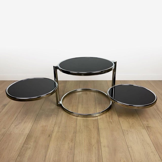 Modular Coffee Table with Rotating Black Glass Tops, 2000s For Sale - Image 13 of 13