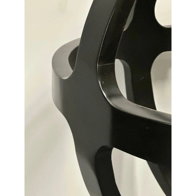 Ebony Modern Ebony Circular Chandelier / Lighting Pendant, Contemporary For Sale - Image 8 of 13