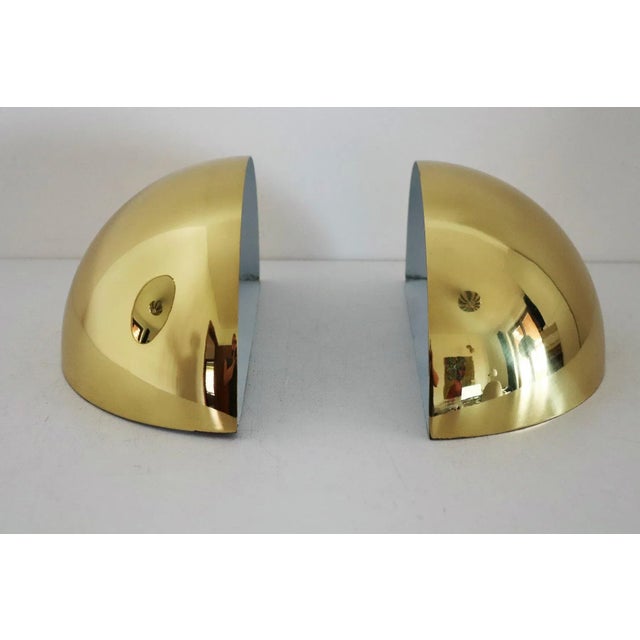 Italian Half Moon Wall Sconces in Brass, 1960s, Set of 2 For Sale - Image 6 of 16