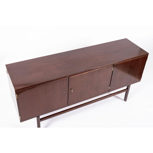 1960s Mid Century Danish Wood Sideboard Cabinet or Credenza by Ole Wanscher For Sale - Image 5 of 17
