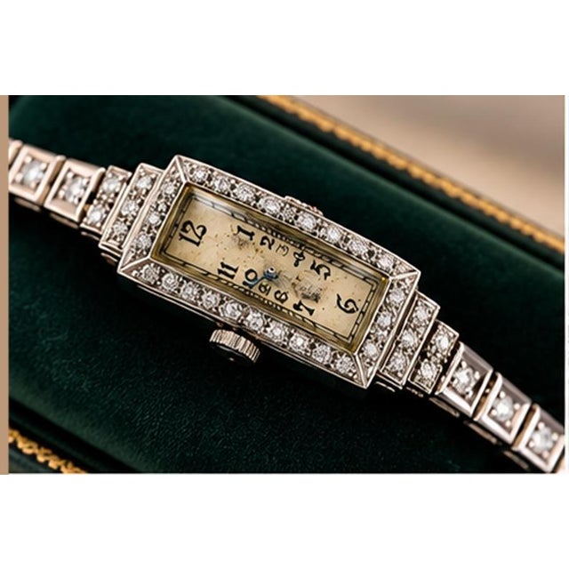 Discover timeless elegance with our exquisite Art Deco watch, a masterpiece of craftsmanship from 1920. The rectangular...