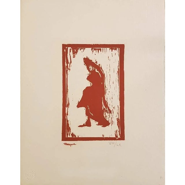 Woman Figure - Original Woodcut Print by A. Marquet - 1910 ca. 1910 ca. For Sale
