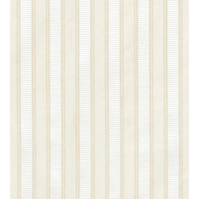 The House of Scalamandré Shirred Stripe Fabric, Oyster White For Sale