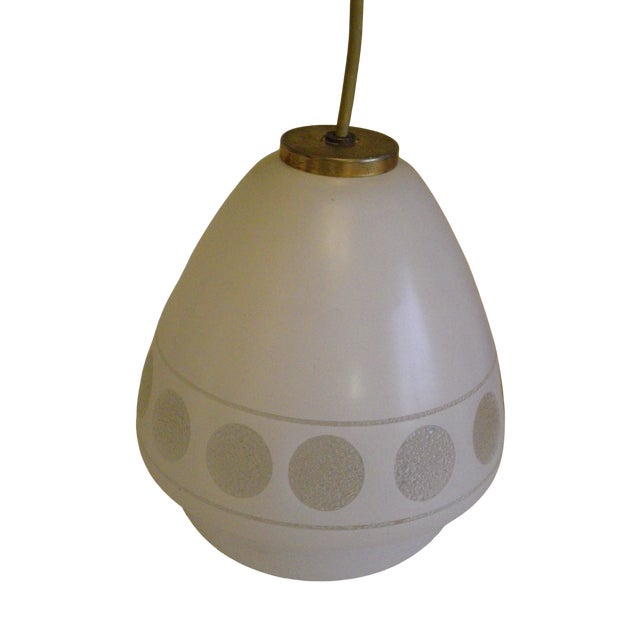 Space Age Pendant Light in Frosted Opaque Glass, 1970s For Sale