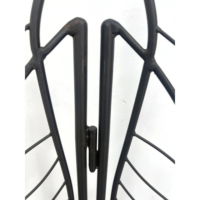 Metal 1970s Three-Panel Metal Folding Room Divider Screen With Leaf Motif For Sale - Image 7 of 9