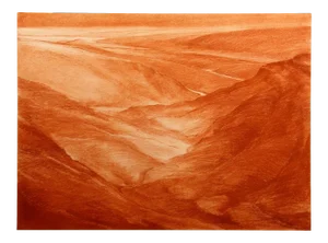 1980s "Sepia Canyon" Conte Crayon Drawing by James Conaway