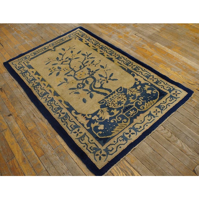 Antique Chinese Peking Rug, size: 3' 2'' x 4' 10''. Chinese - Peking The commercial Peking carpet is a later 19th century...