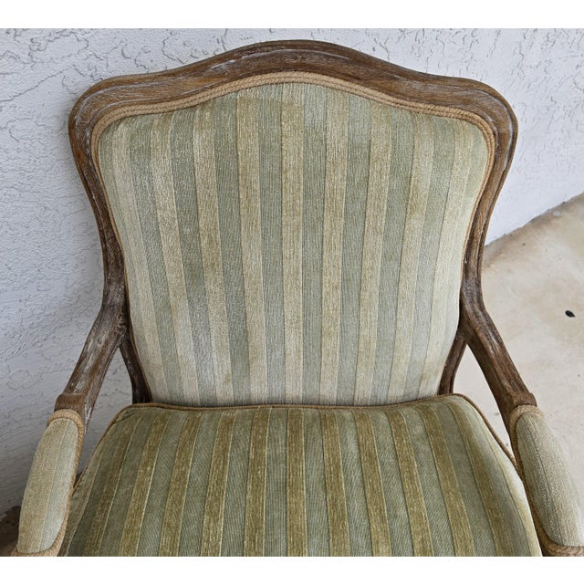 Plush Velvet French Country Fauteuil Armchairs Pair For Sale - Image 9 of 15