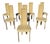 1980s Set of 8 Biege Leather Postmodern Dining Chairs For Sale