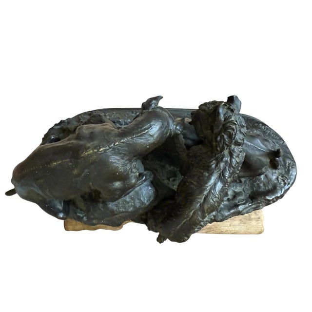 Antique Bronze Sculpture Titled ”Dogs Chasing a Rabbit” After Pierre Jules Mene For Sale - Image 9 of 10