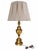 Brass Mid 20th Century Stiffel Brass-Tone Fluted Trophy Urn Table Lamp With Pleated Shade For Sale - Image 8 of 10