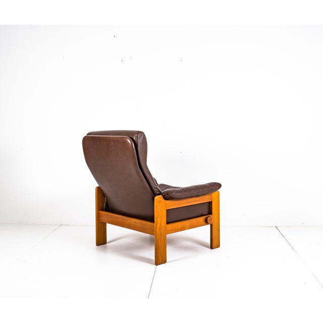 Sven Ellekaer Vintage Teak & Leather Atlanta Armchair by Sven Ellekaer for Skippers Mobler A/S Design, 1980s For Sale - Image 4 of 18