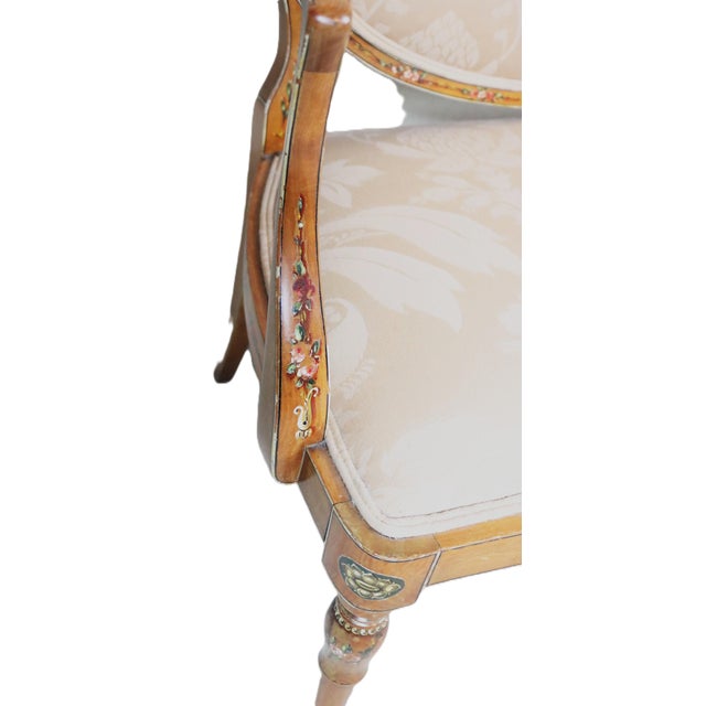 Early 20th Century English Edwardian Period Oval Back Settee For Sale - Image 5 of 14