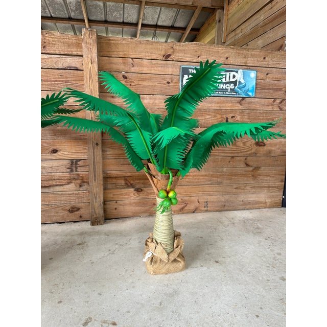 Green Tropical Coastal Canvas “Coconut” Palm Tree For Sale - Image 8 of 10
