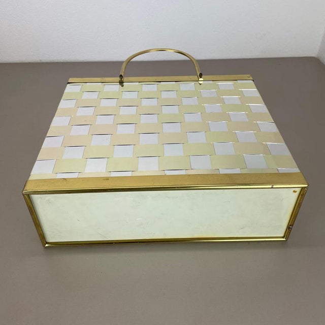 Hollywood Regency Bicolor Magazine Holder in the style of Paul Evans, Italy, 1970s For Sale - Image 14 of 16