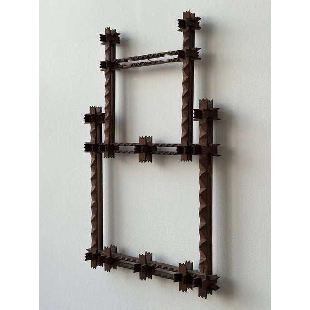 Brown Antique Folk Art Puzzle Tiered Frame, Circa Early 20th Century For Sale - Image 8 of 18
