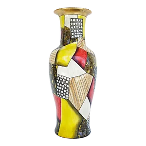 Giovanni Desimone Large Italian Pottery Vase, Abstract Gilt Patterns