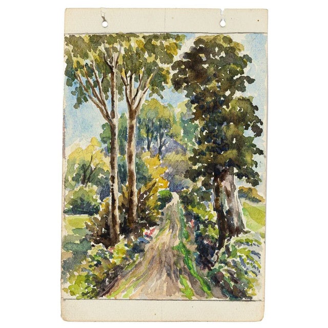 Trees of Forest is an original painting in watercolor by an anonymous French Master of the XX century. The state of...