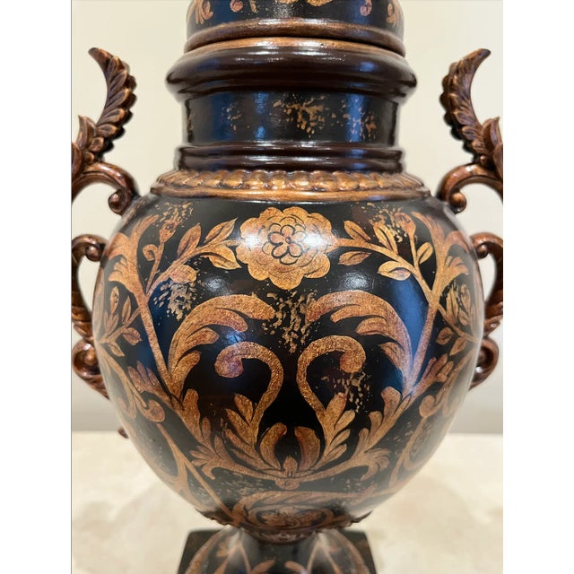 Plastic Grecian Style Urn With Lid For Sale - Image 7 of 12