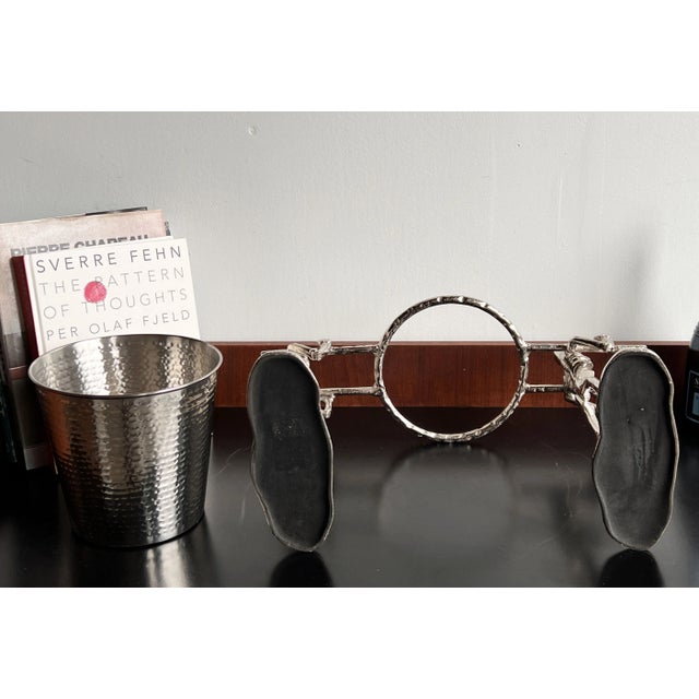 Macabre Chrome Metal Champagne Ice Bucket With Skeleton Pallbearers For Sale - Image 9 of 9