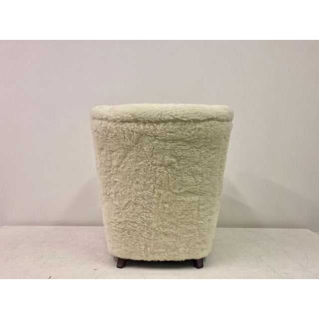 Danish Lamb's Wool Armchair, 1950s For Sale - Image 9 of 14