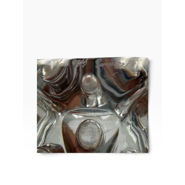 Glass Vintage 1950s Signed Val Saint Lambert "Tricorne" Crystal Candlesticks - A Pair For Sale - Image 7 of 7