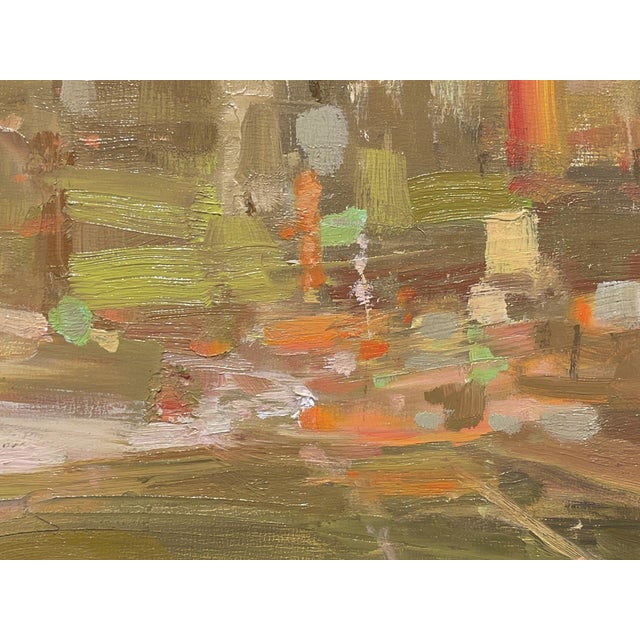 Abstract Sublimation by Jim Beckner | Oil on Canvas Board abstract representation of form and color For Sale - Image 3 of 5