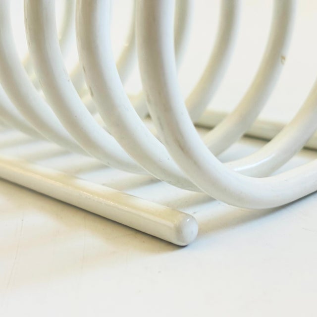 White Vintage White Metal Coil Letter Holder For Sale - Image 8 of 9