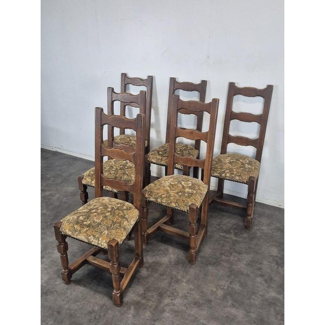 2000 - 2009 Rustic Chairs with Slatted Backs, Set of 6 For Sale - Image 5 of 12