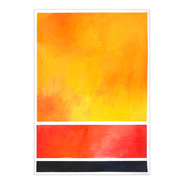 2022 "Fields of Colors" Abstract Acrylic Painting on Watercolor Paper by Natalia Roman For Sale