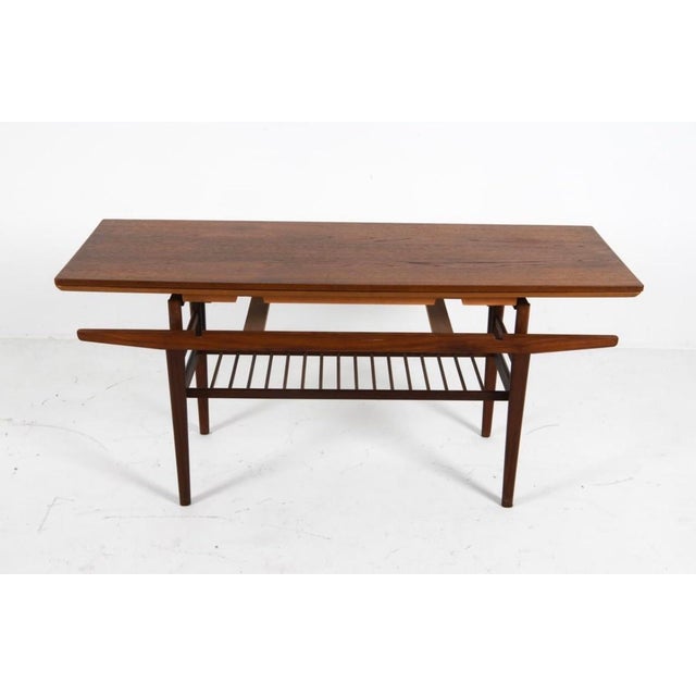Danish 1960’s Teak Elevating Coffee Table W/Hidden Leaves Attributed to Kai Kristiansen For Sale - Image 10 of 12