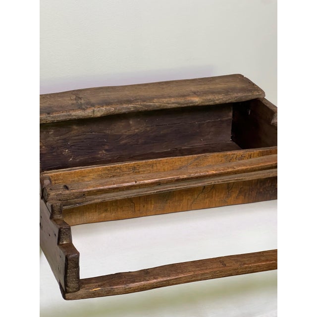 19th Century Rustic Handcrafted Two-Tier Wooden Standing Countertop Shelf For Sale - Image 9 of 18