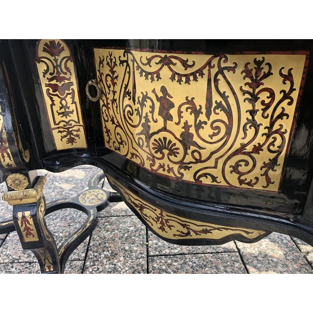 Black French Baroque Desk with Brass Inserts, 1920s For Sale - Image 8 of 18